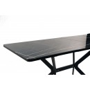 Стол ВВР Миллер Мрамор черный 3/черный №7, стекло 120-160/80